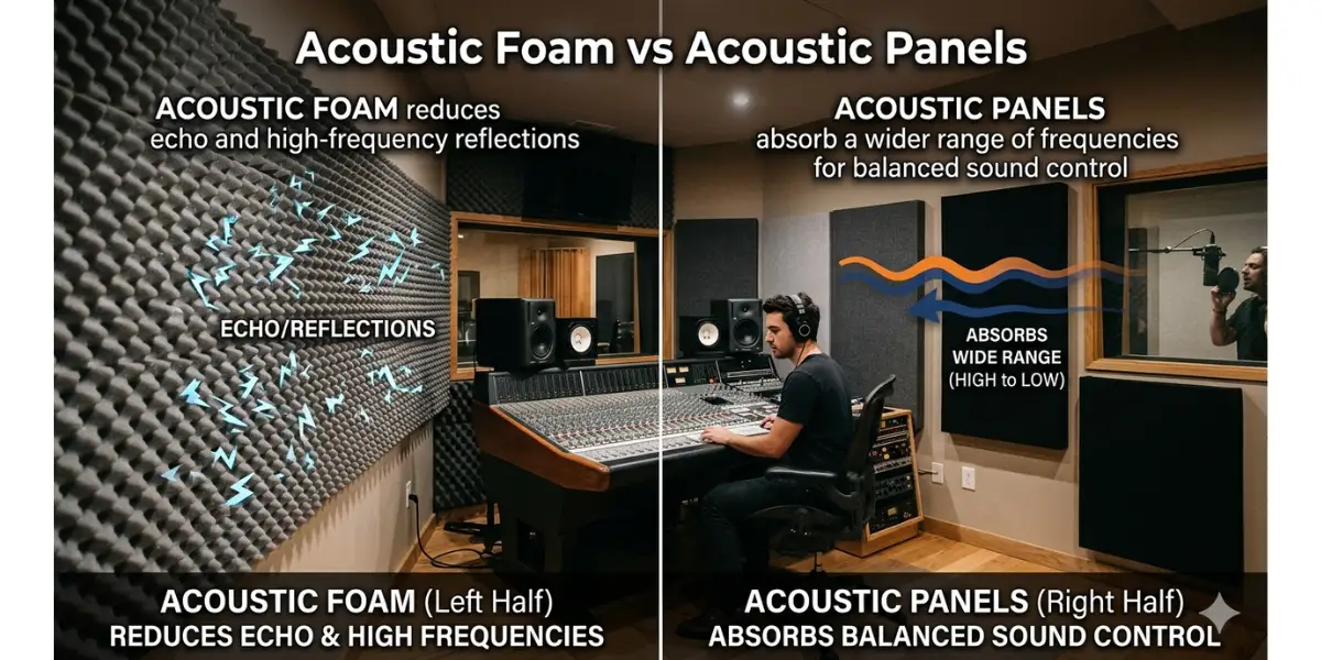 Acoustic Foam vs Panels for Studios